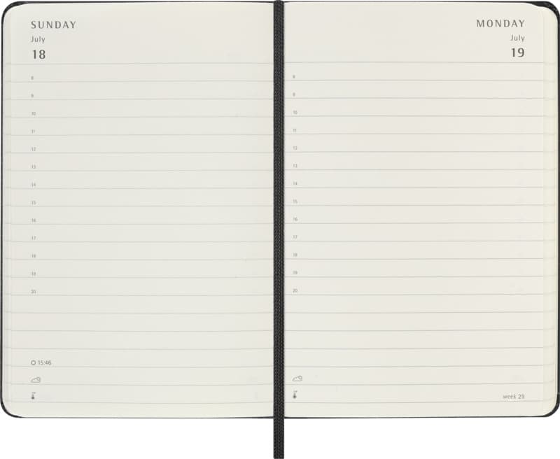 Moleskine hard cover 12 month PK daily planner 5