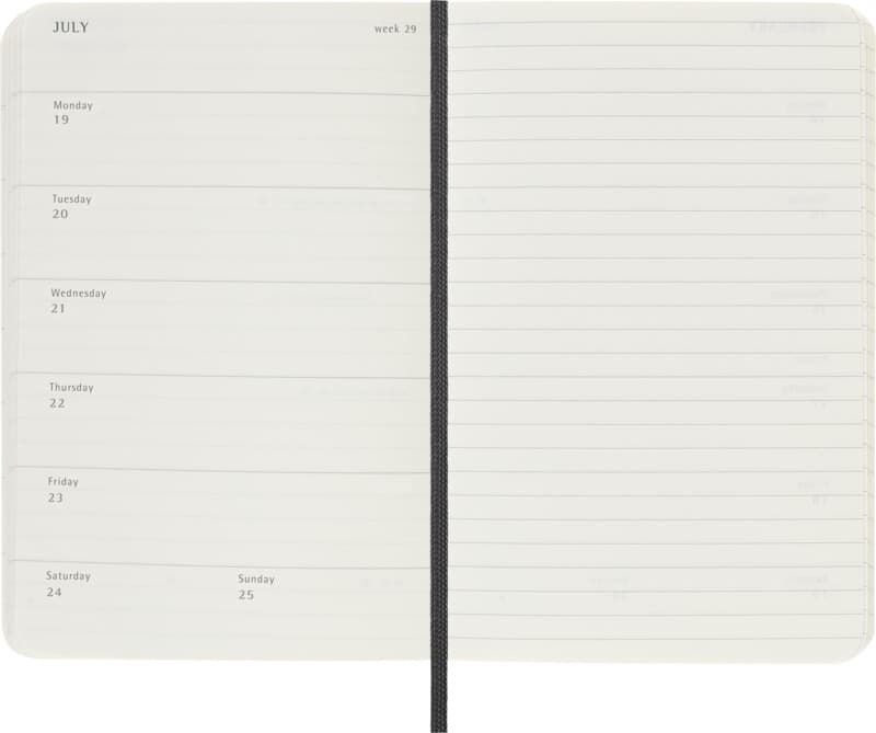Moleskine soft cover 12 month weekly PK planner 5