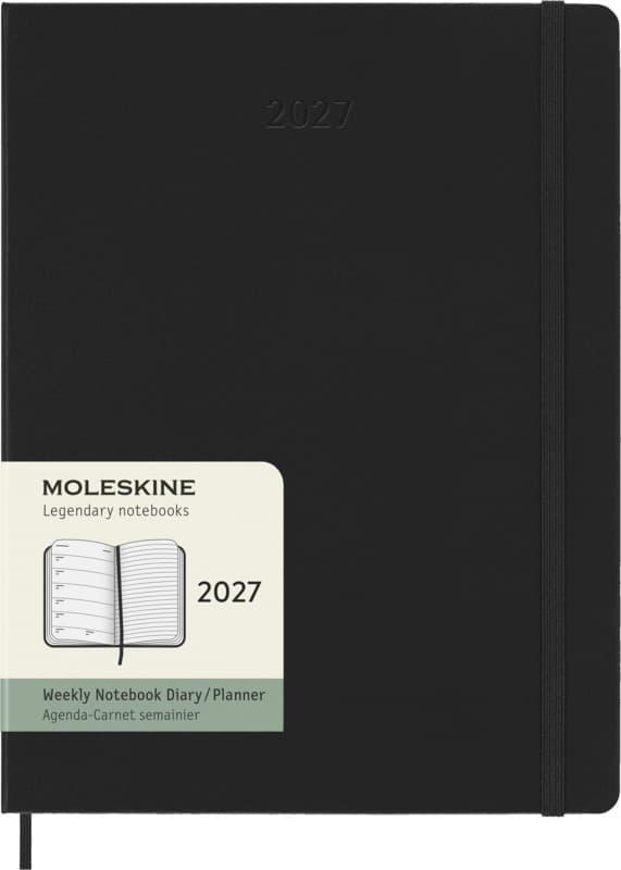 Moleskine hard cover 12 month XL weekly planner