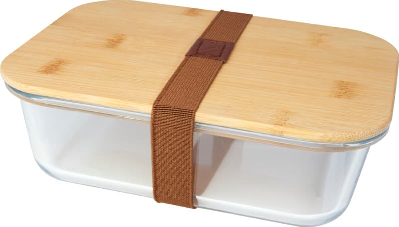 Roby 1000 ml glass lunch box with bamboo lid