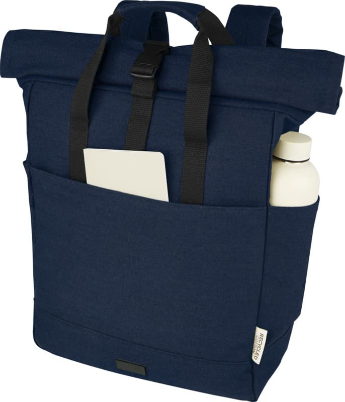 Joey 15” GRS recycled canvas rolltop laptop backpack 15L 4