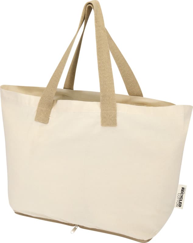 Sierra 140 g/m² GRS recycled foldable cotton tote bag 12L