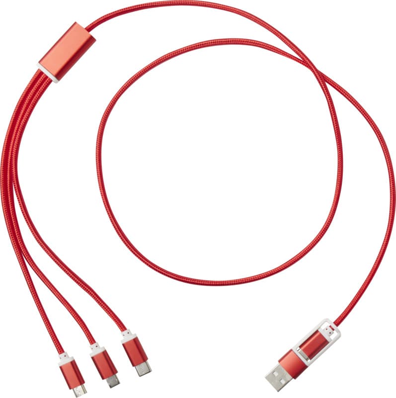 Versatile 5-1 recycled aluminium charging cable 2
