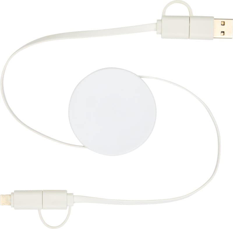 Citala 5-in-1 recycled plastic 90 cm retractable data sync and 40W fast charge cable 2