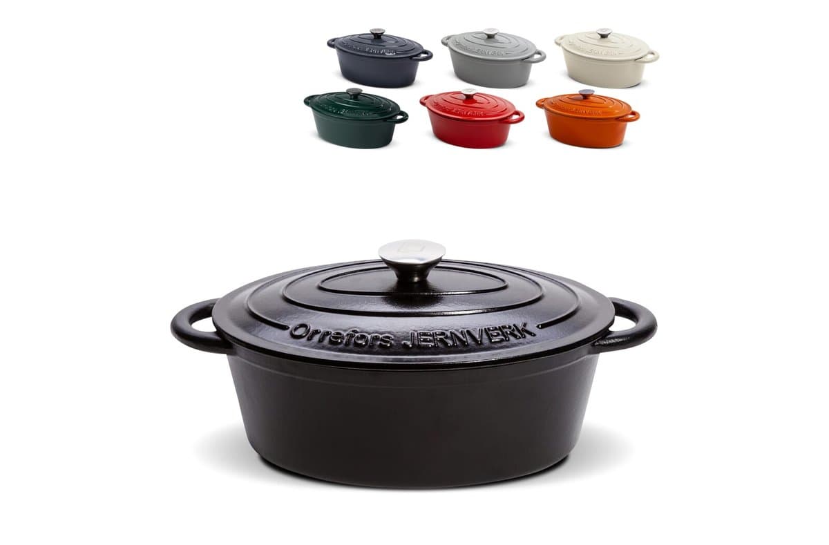 Orrefors Jernverk Enamelled Oval Iron Pan 3.5L