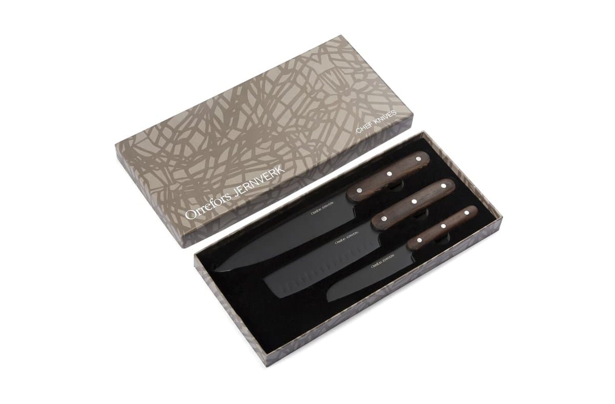 Orrefors Jernverk knife set wood set of 3 4
