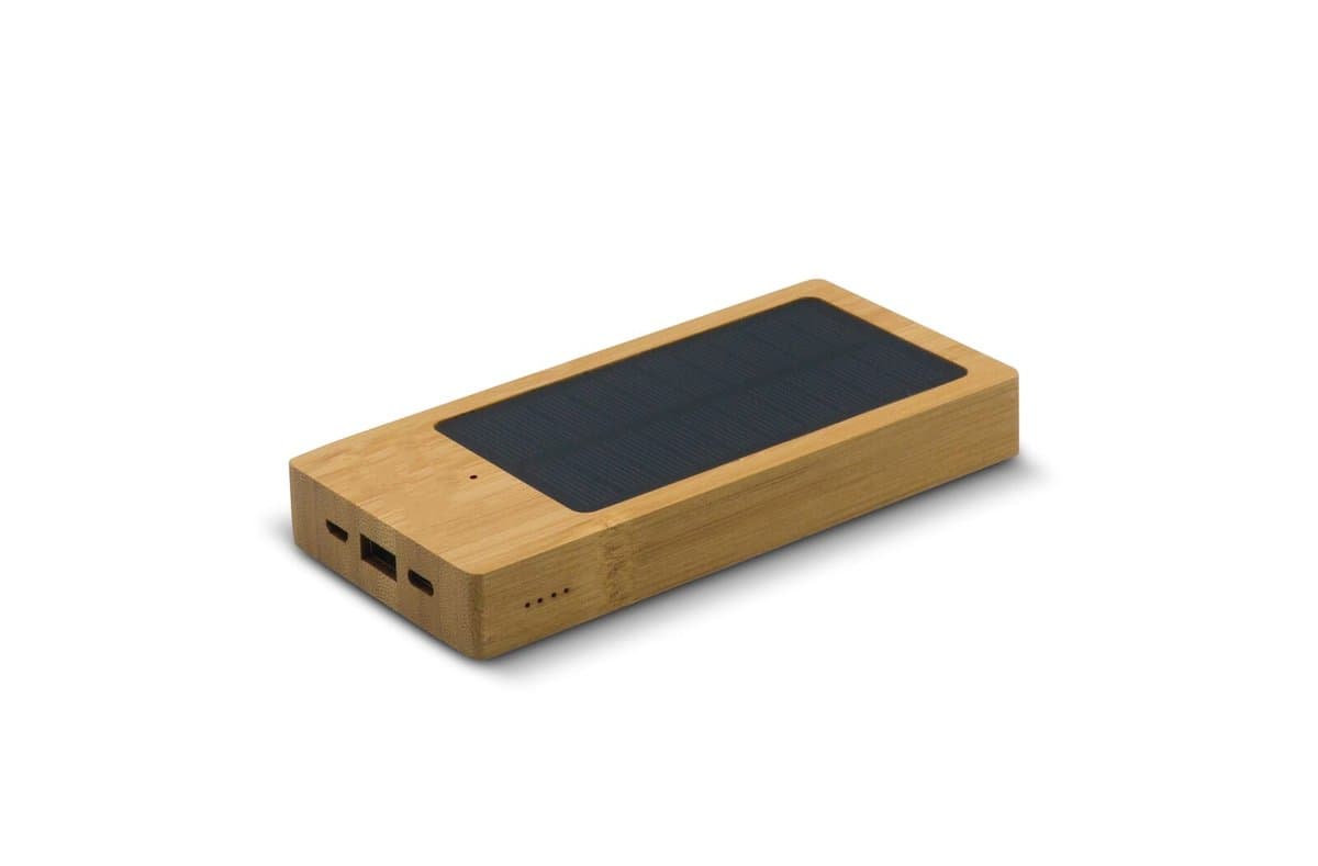 Powerbank Bamboo with Solar Panel 8000mAh 2