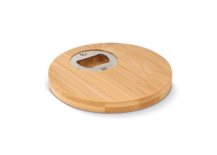 Bamboo coaster & bottle opener 2