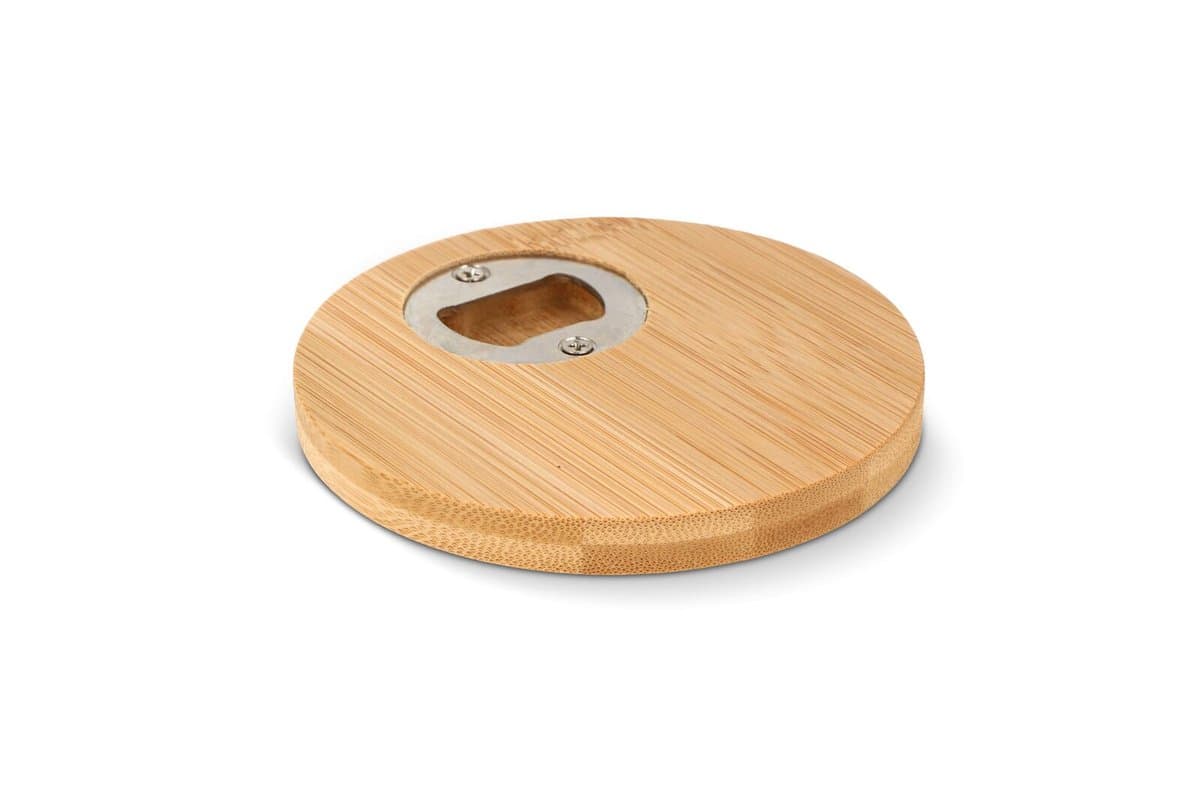 Bamboo coaster & bottle opener 3