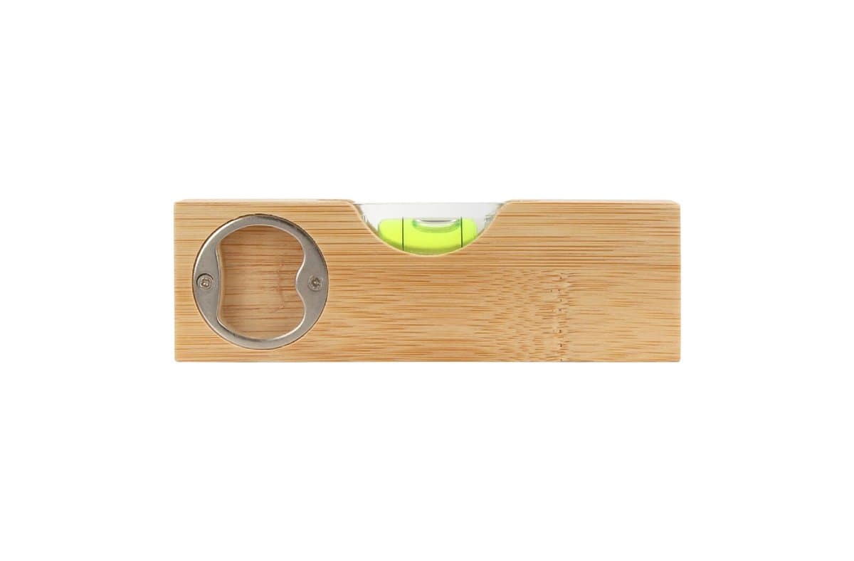 Bottle opener spirit level bamboo 4