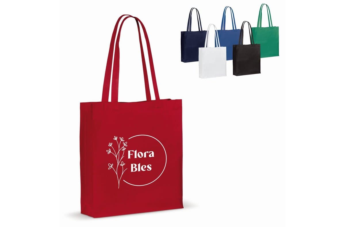 Recycled cotton bag with gusset 140g/m² 38x10x42cm 1