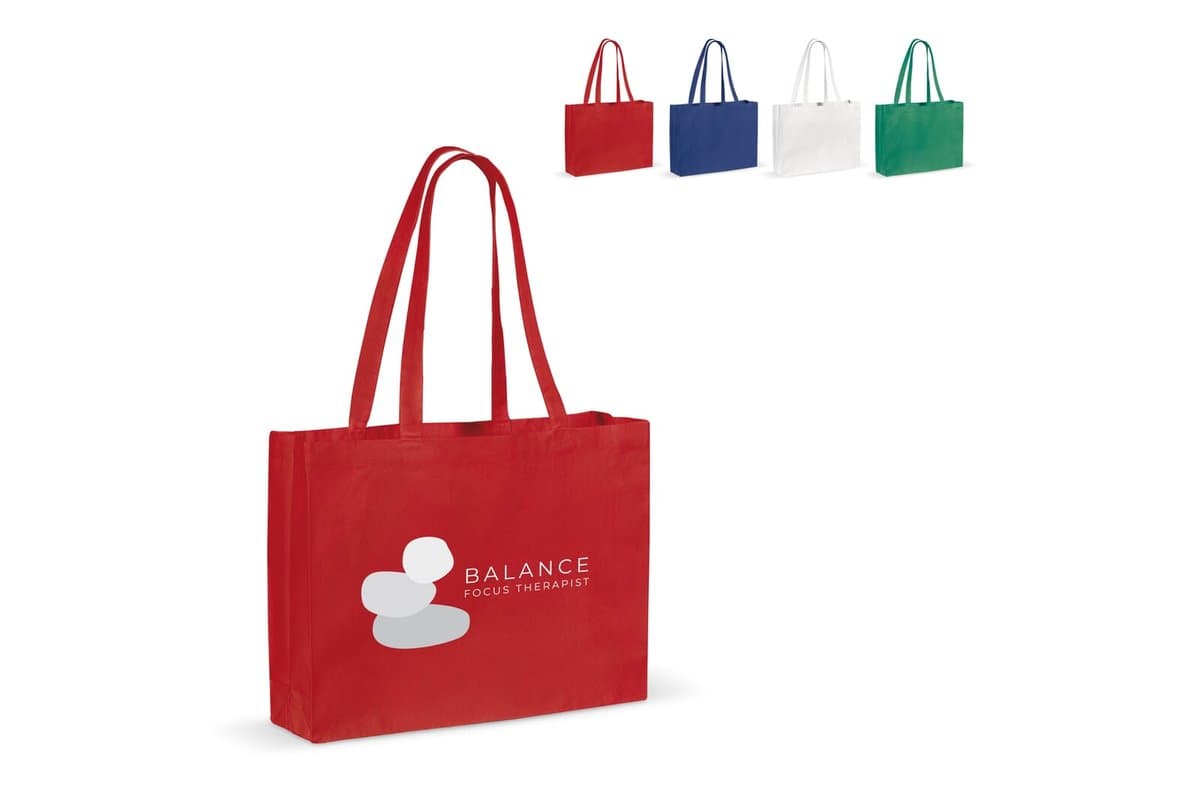 Recycled cotton bag with gusset 140g/m² 49x14x37cm