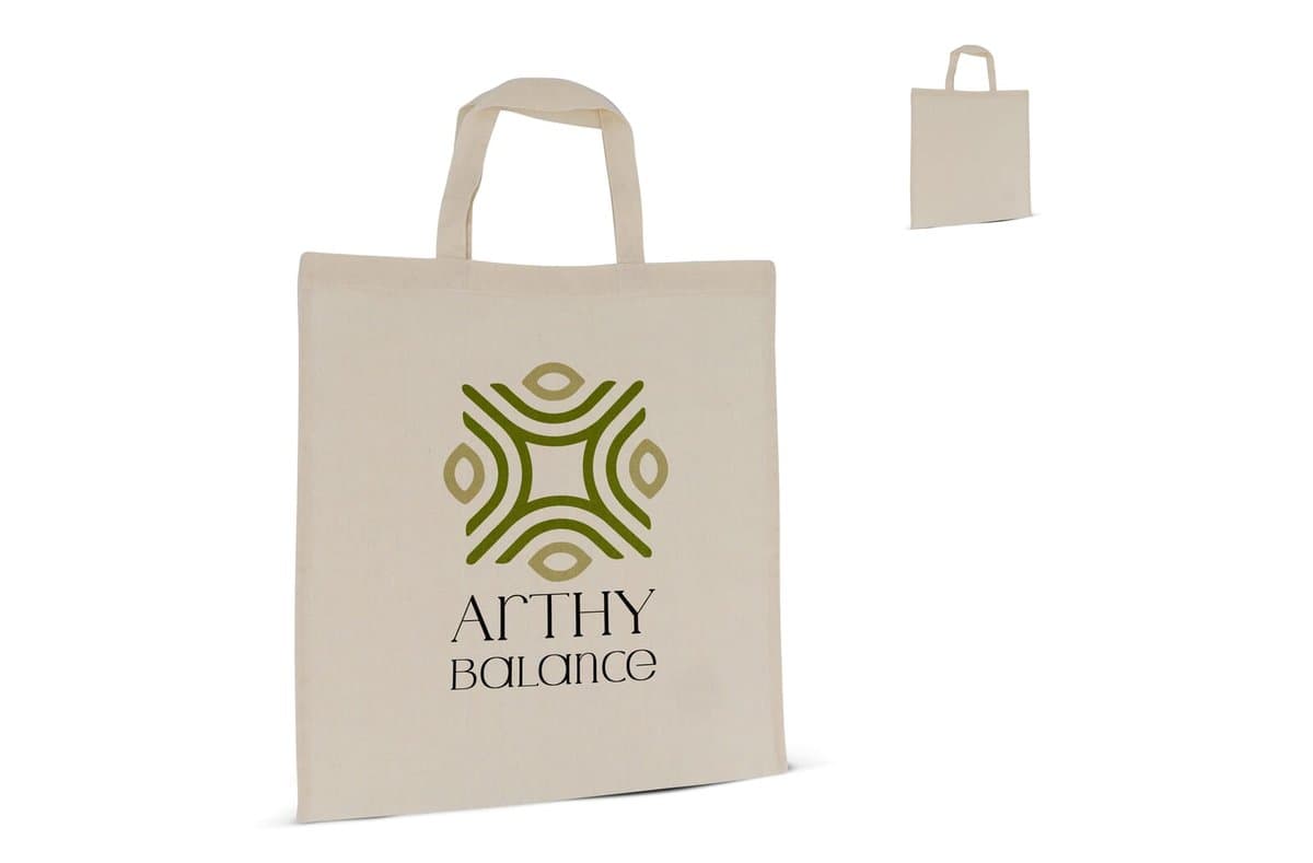 Shoulder bag cotton OEKO-TEX® 140g/m² 38x42cm short handle