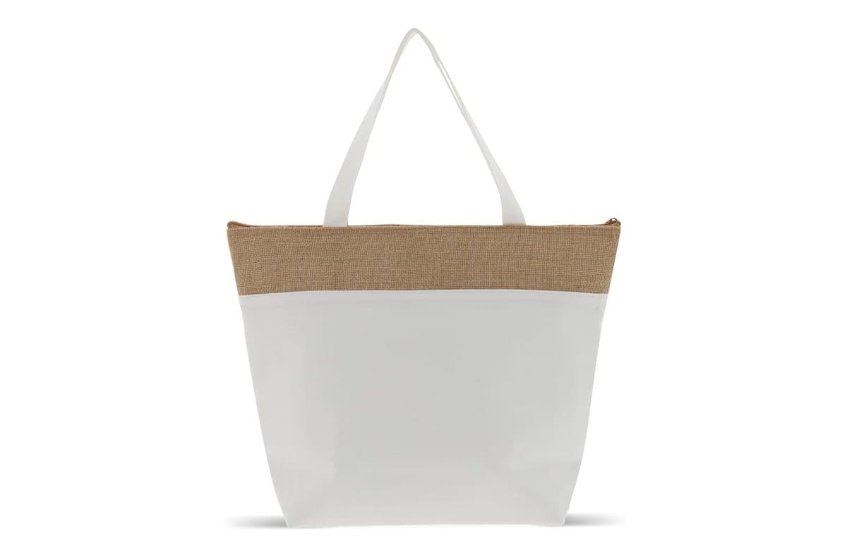 Beach cooler bag cotton/jute 43x33x14 cm 5