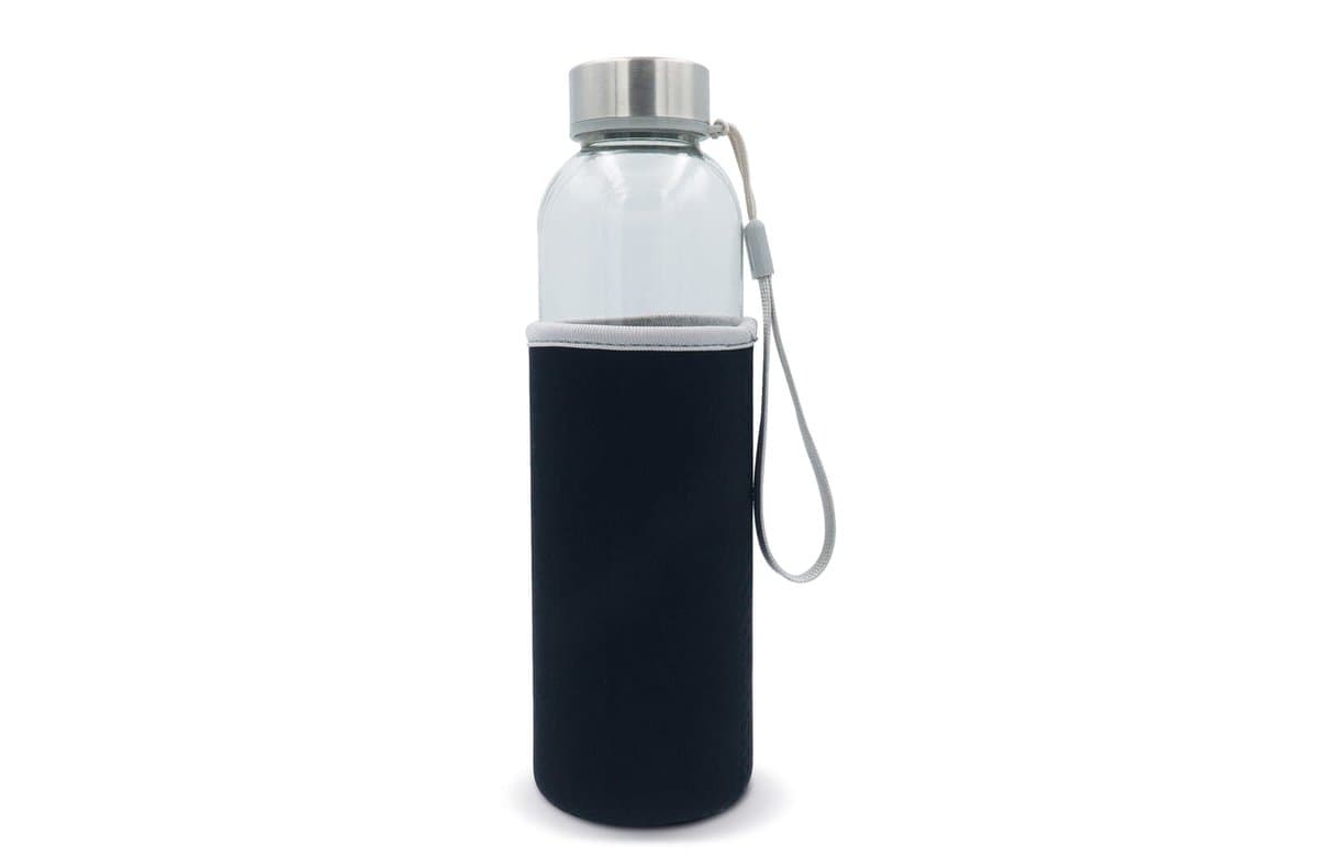 Water bottle glass with sleeve 500ml 2
