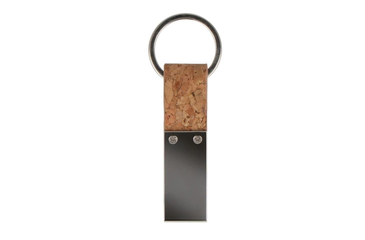 Keyring Cork & Metal rectangular 4