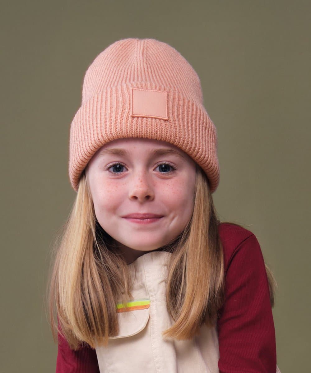 Kids deep cuffed tonal patch beanie 1