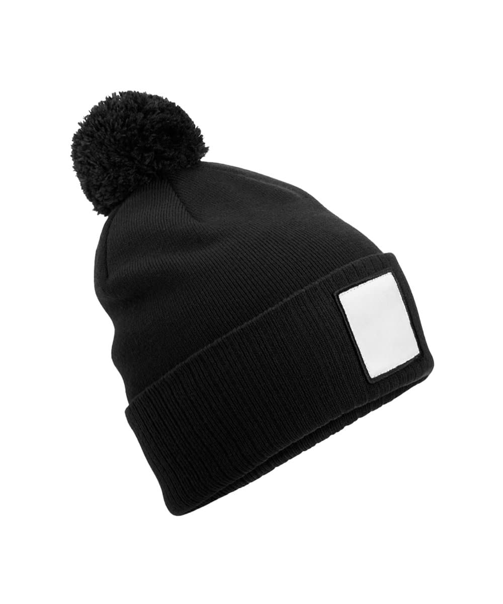 Appliqué patch pom beanie 3