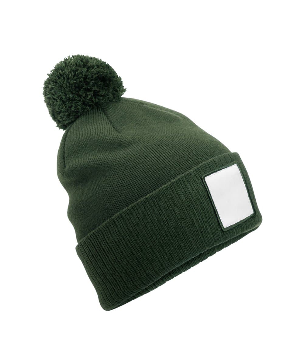 Appliqué patch pom beanie 5