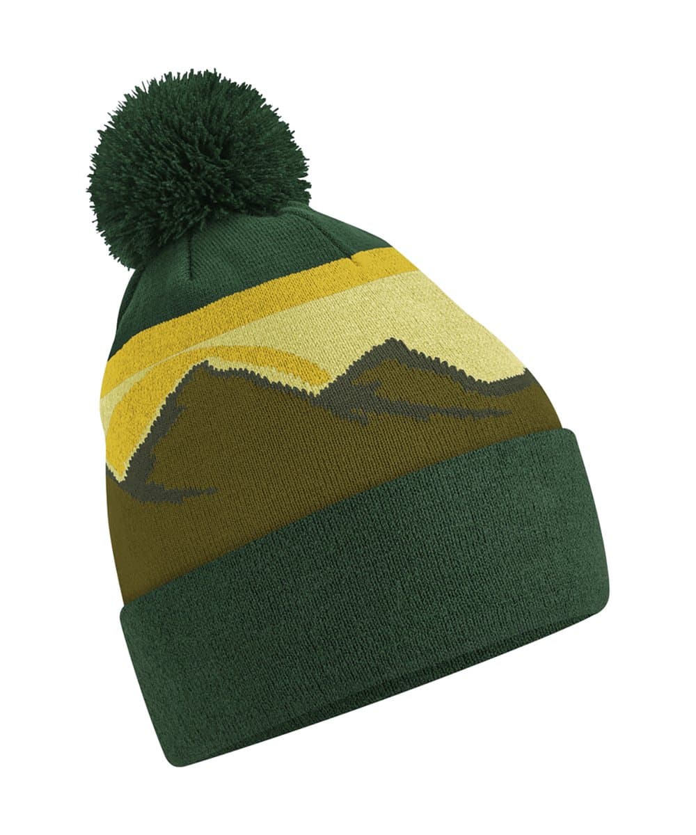 Mountain peaks pom pom beanie 2