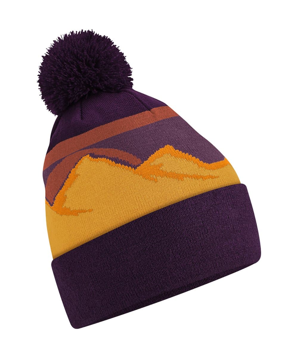 Mountain peaks pom pom beanie 3