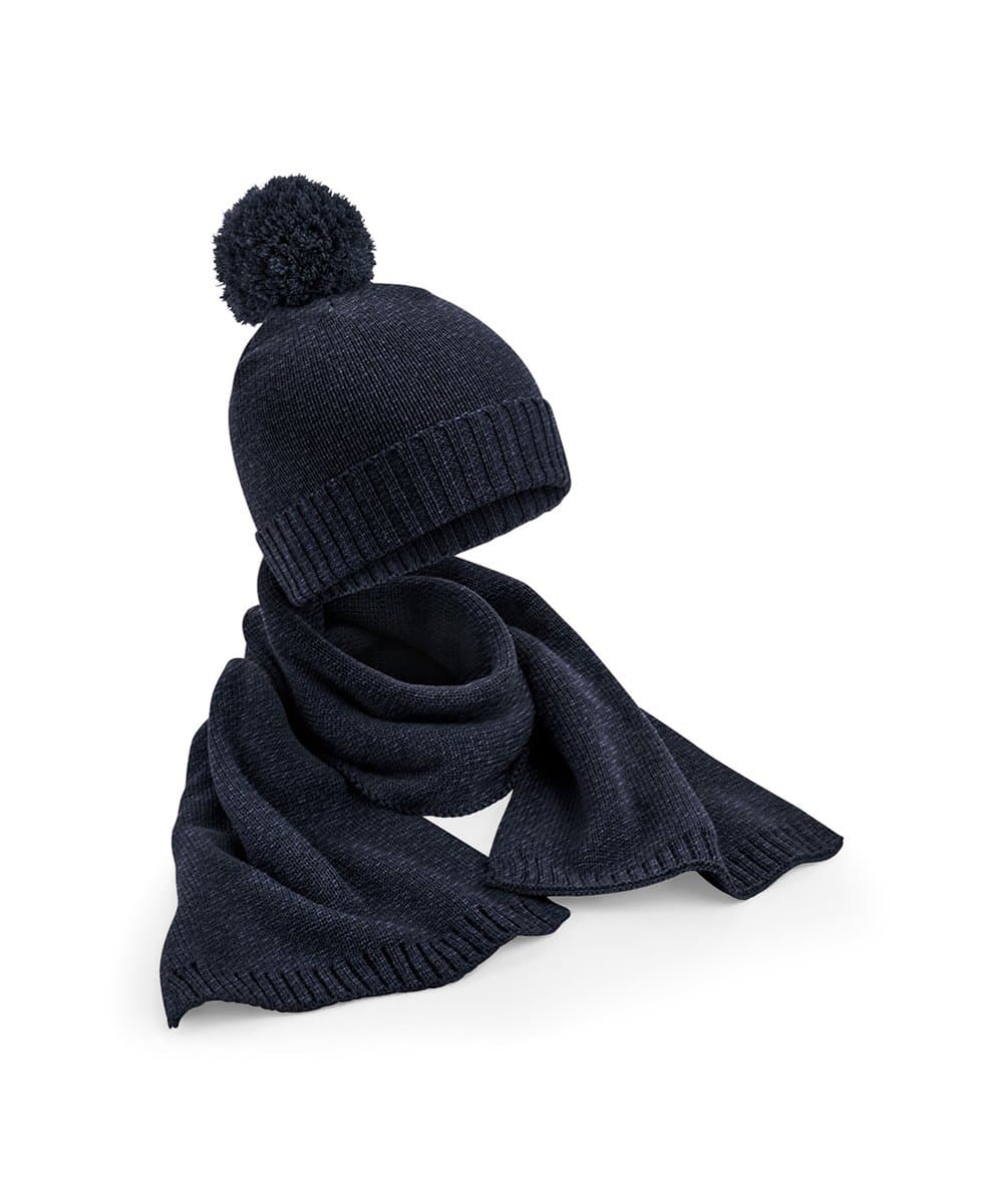 Knitted scarf and beanie gift set 3