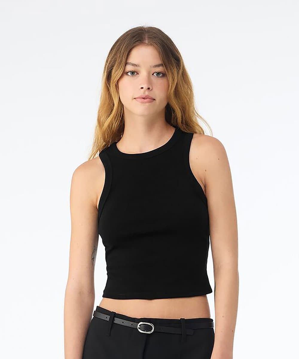 Women’s micro rib racer tank 1