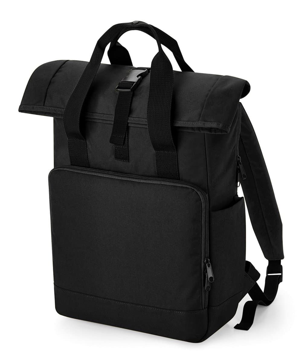 Recycled twin handle roll-top laptop backpack 2