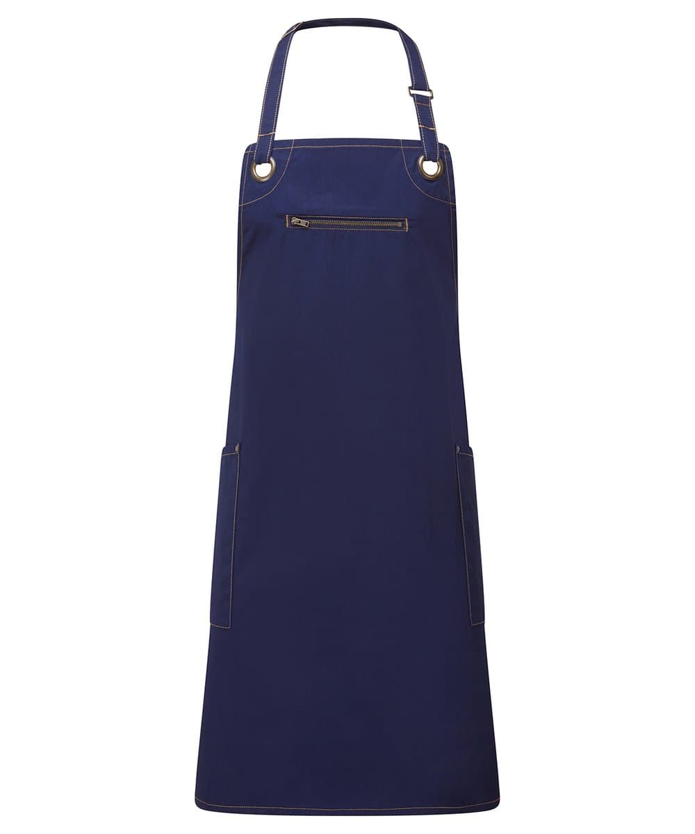 ‘Barley’ Contrast Stitch Bib Apron 4