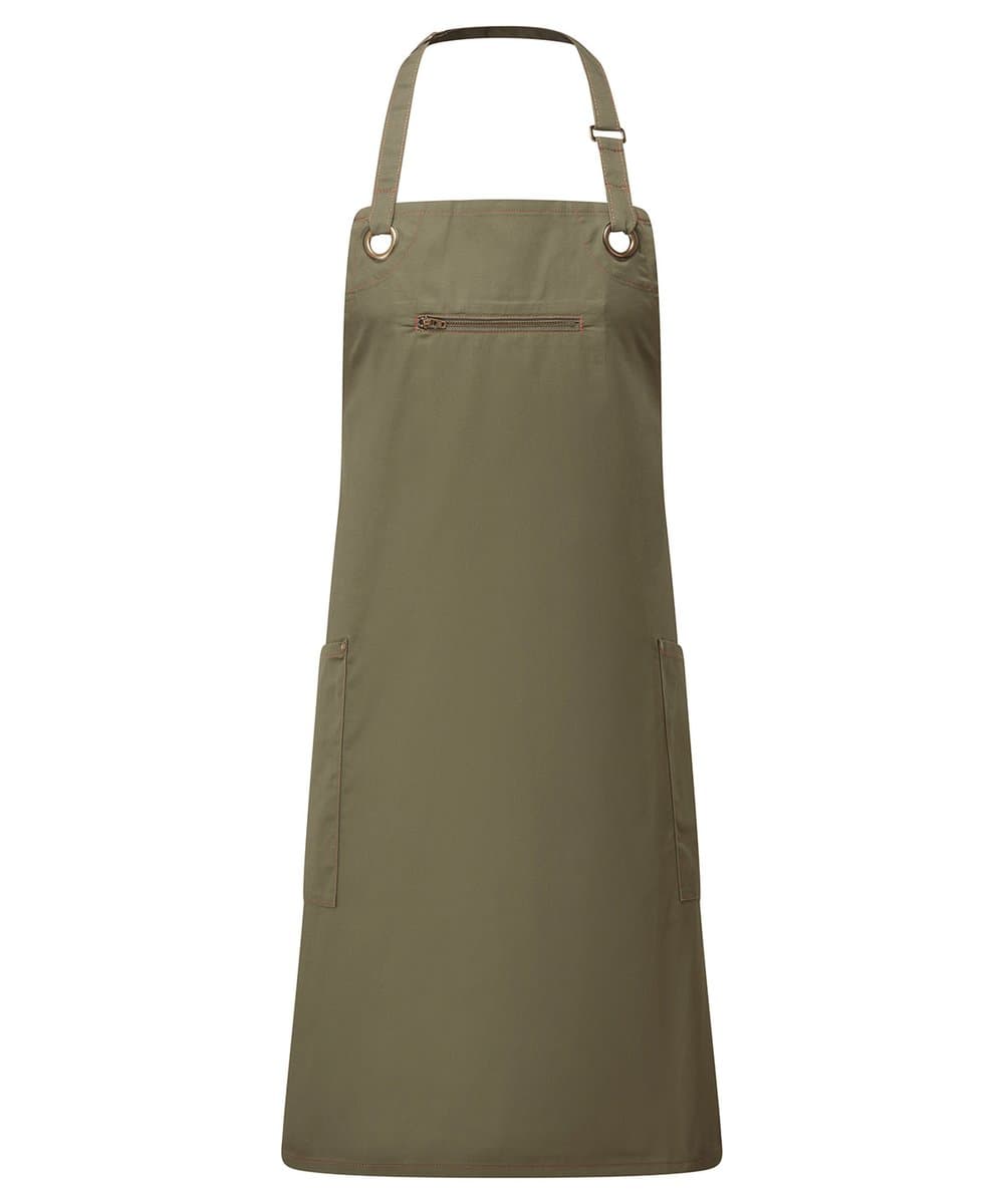 ‘Barley’ Contrast Stitch Bib Apron 5