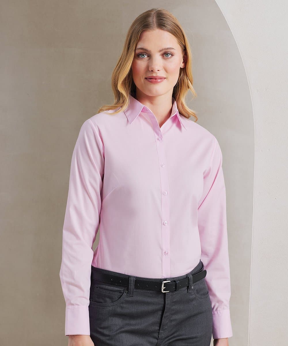 Women's poplin long sleeve blouse 1