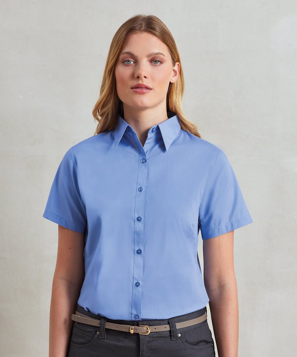 Women's short sleeve poplin blouse 1
