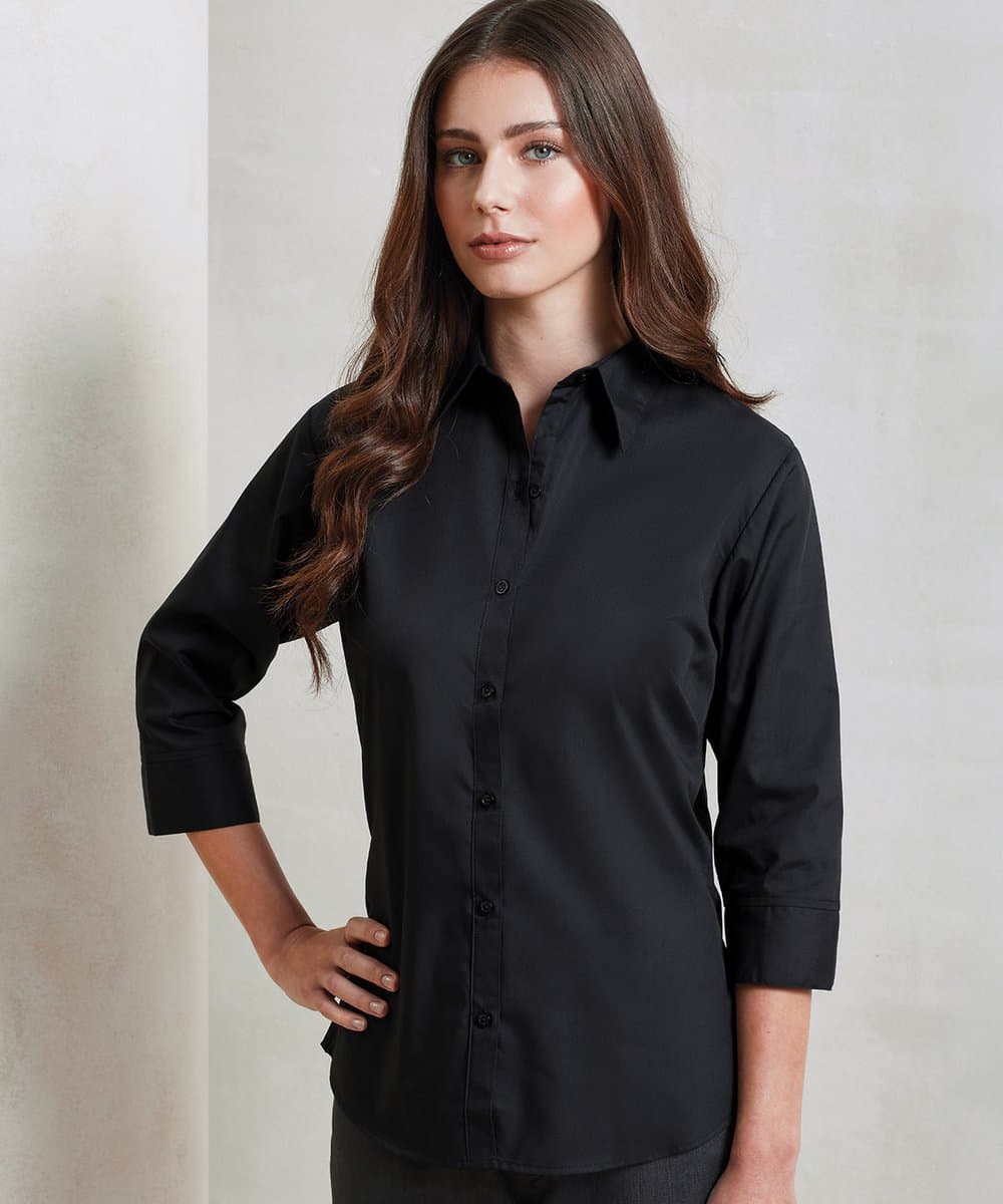 Women's ¾ sleeve poplin blouse 1