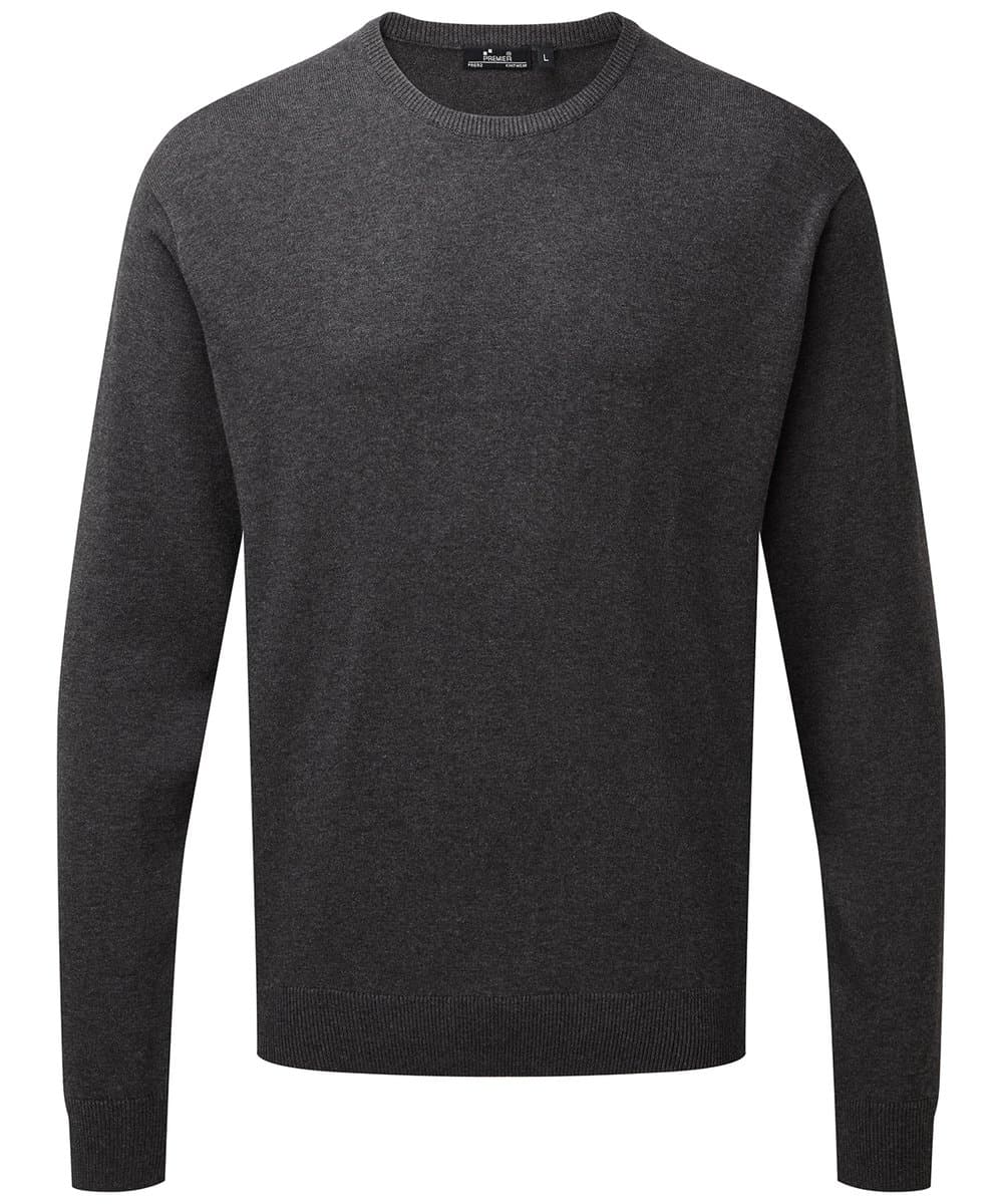 Crew neck cotton-rich knitted sweater 3