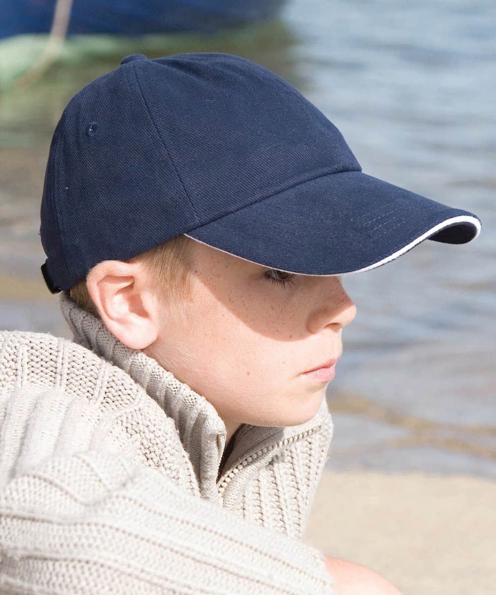 Junior low-profile heavy brushed cotton cap with sandwich peak 1