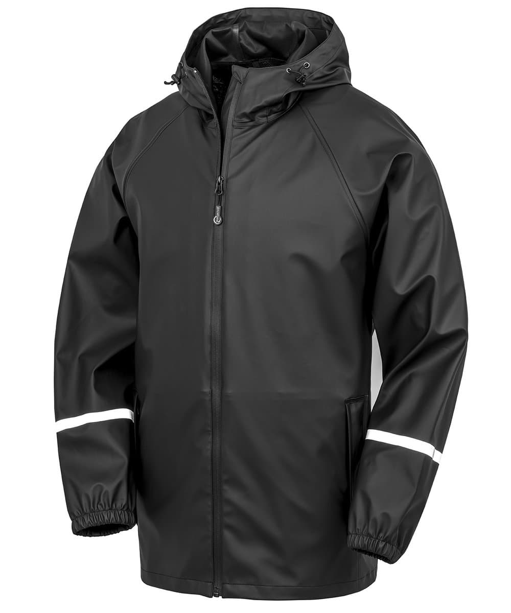 Prism PU waterproof jacket with reflective bands and recycled backing 2