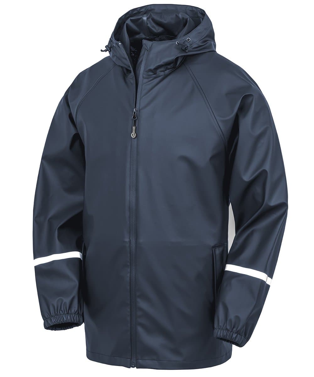 Prism PU waterproof jacket with reflective bands and recycled backing 3