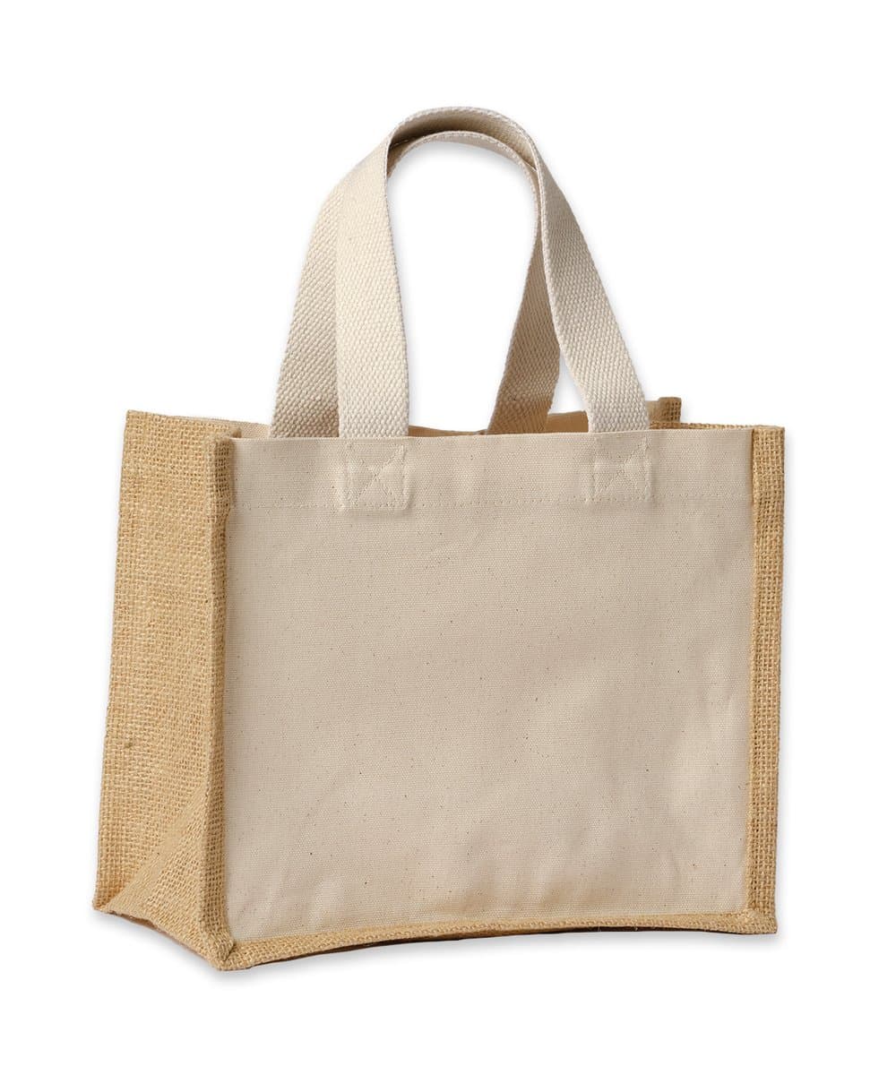 Jute canvas panel shopper 4