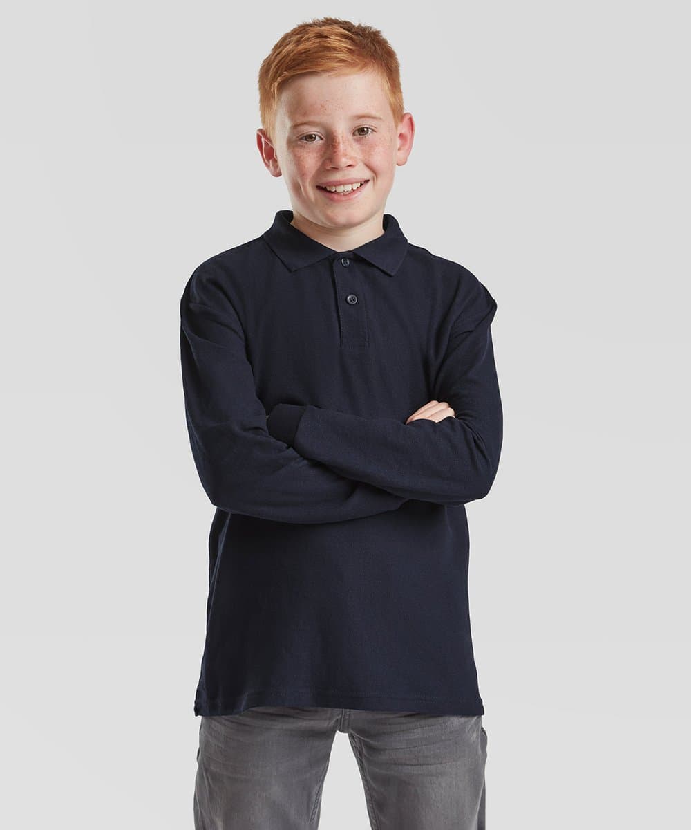 Kids long sleeve 65/35 polo 1