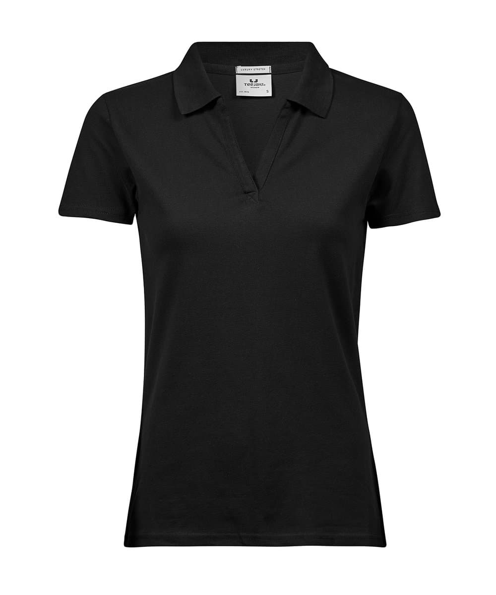 Women’s luxury stretch v-neck polo (1409) 2