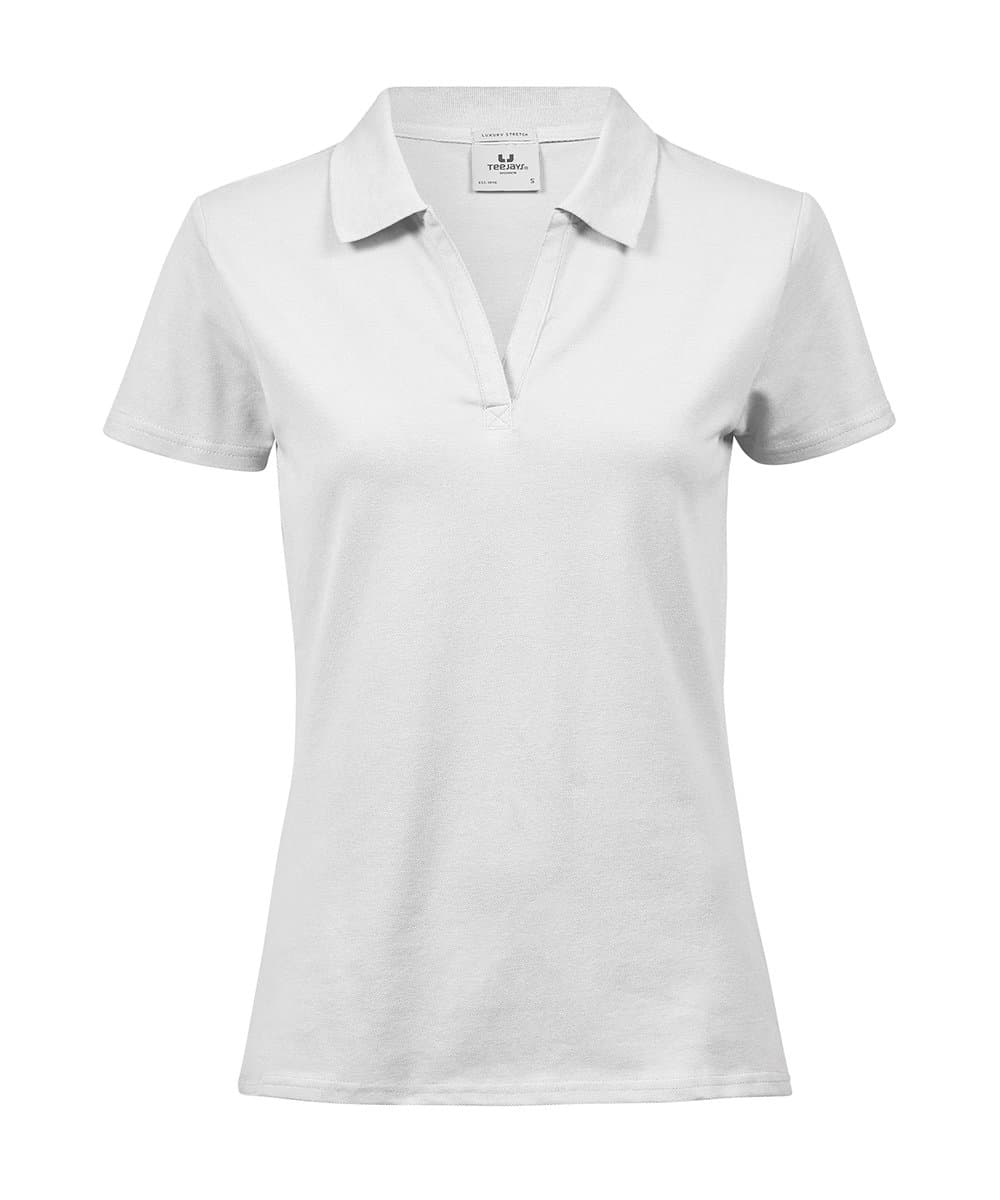 Women’s luxury stretch v-neck polo (1409) 4