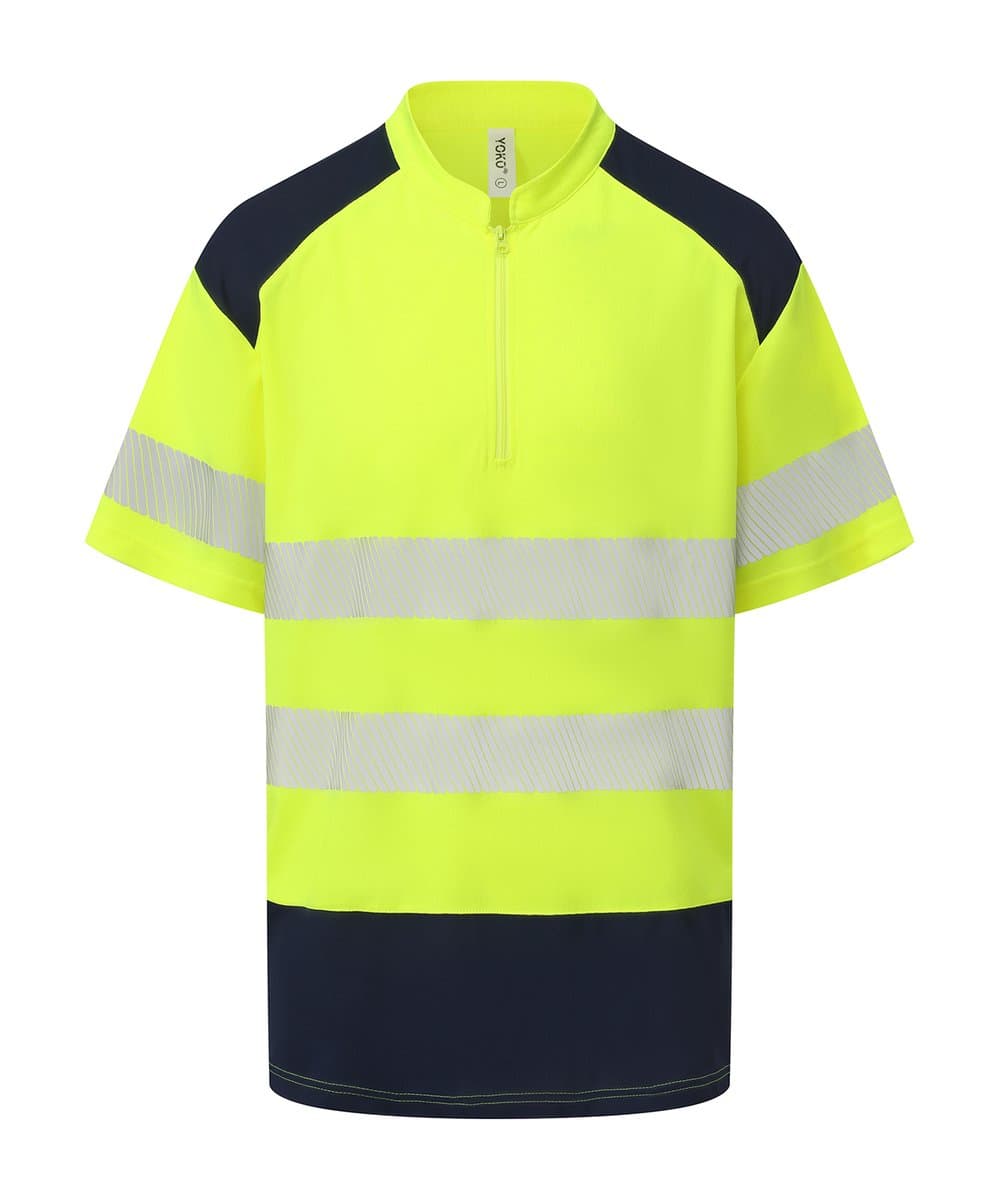 Hi-vis mandarin collar zip neck comfort trim polo (HVJ230) 5
