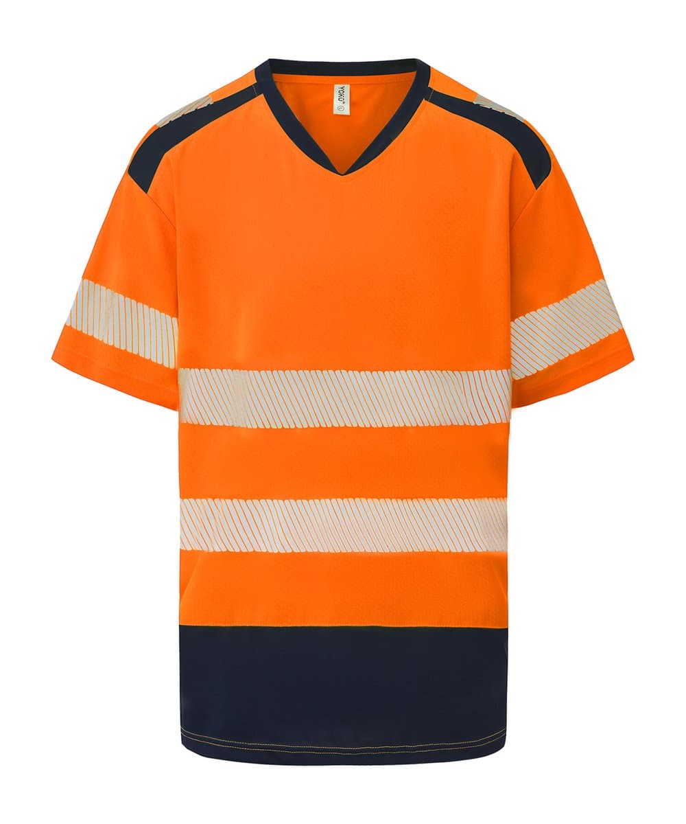Hi-vis mandarin collar comfort trim t-shirt (HVJ430) 3