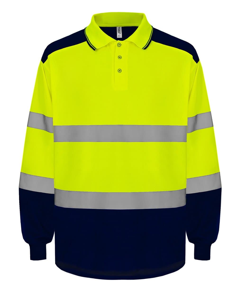 Hi-vis two-tone long sleeve polo (HVJ330) 3