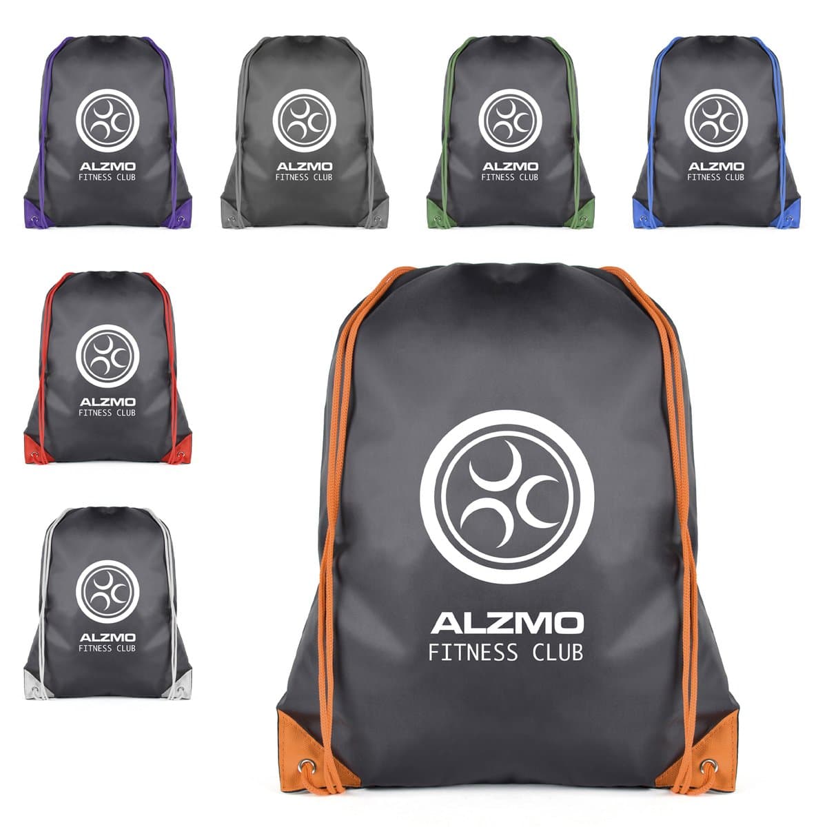 Black Coloured Trim Pegasus Drawstring Bag 2