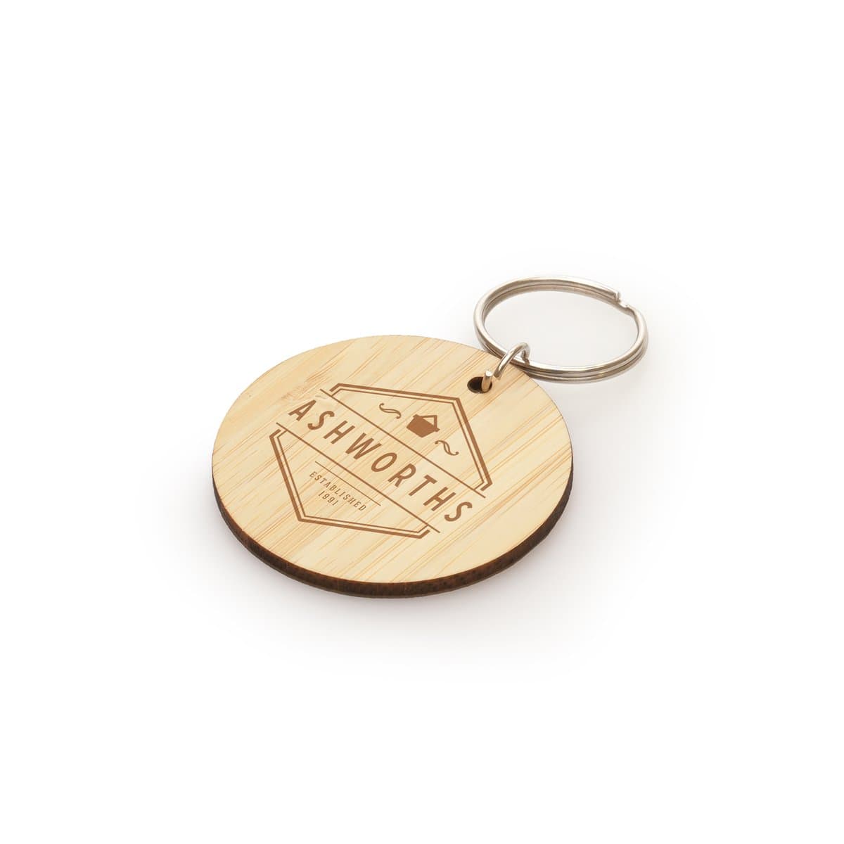 Circular Bamboo Keyring 2