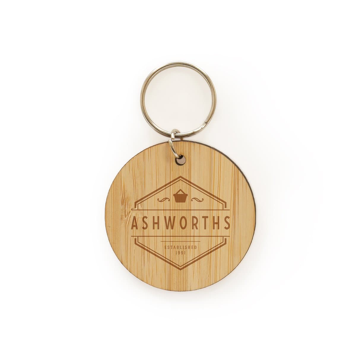 Circular Bamboo Keyring 3