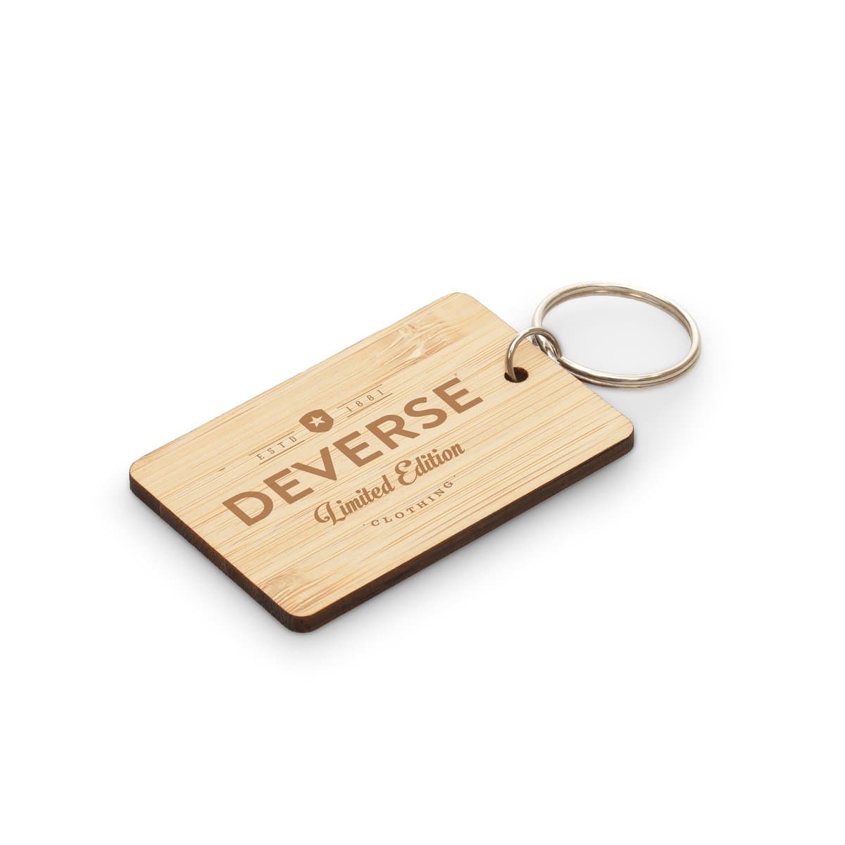 Rectangular Bamboo Keyring 2