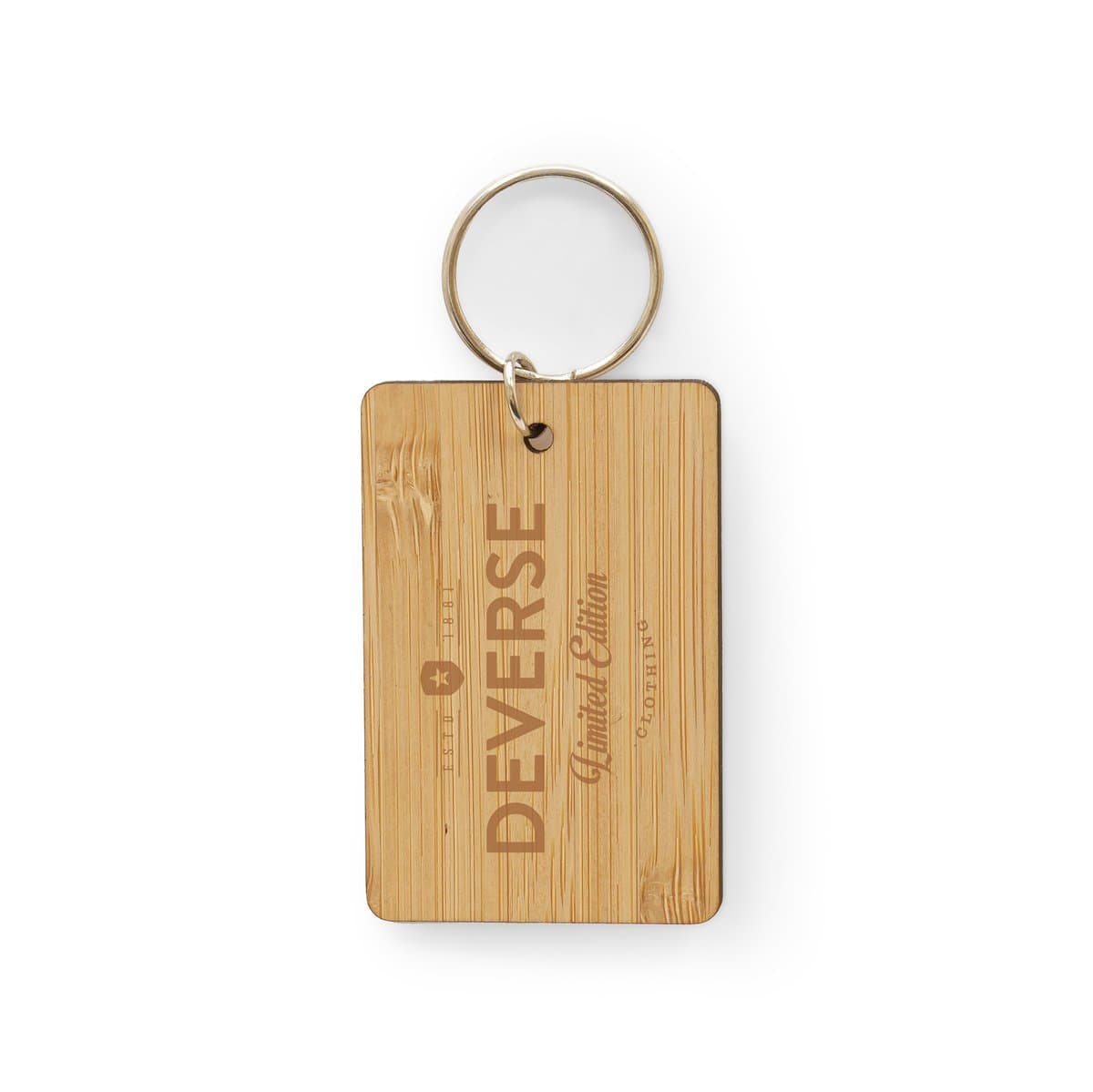 Rectangular Bamboo Keyring 3