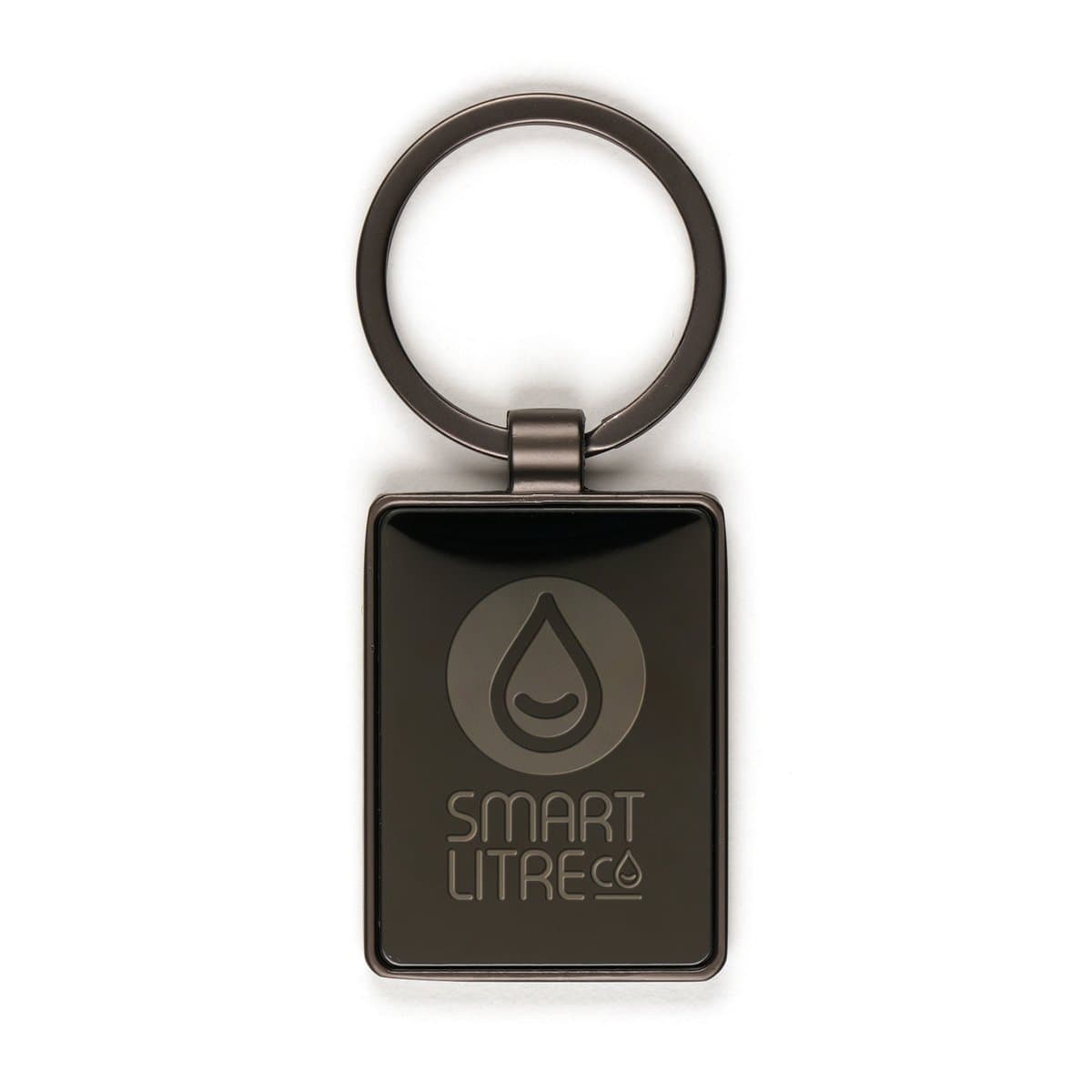 Rectangular Gun Metal Keyring 2